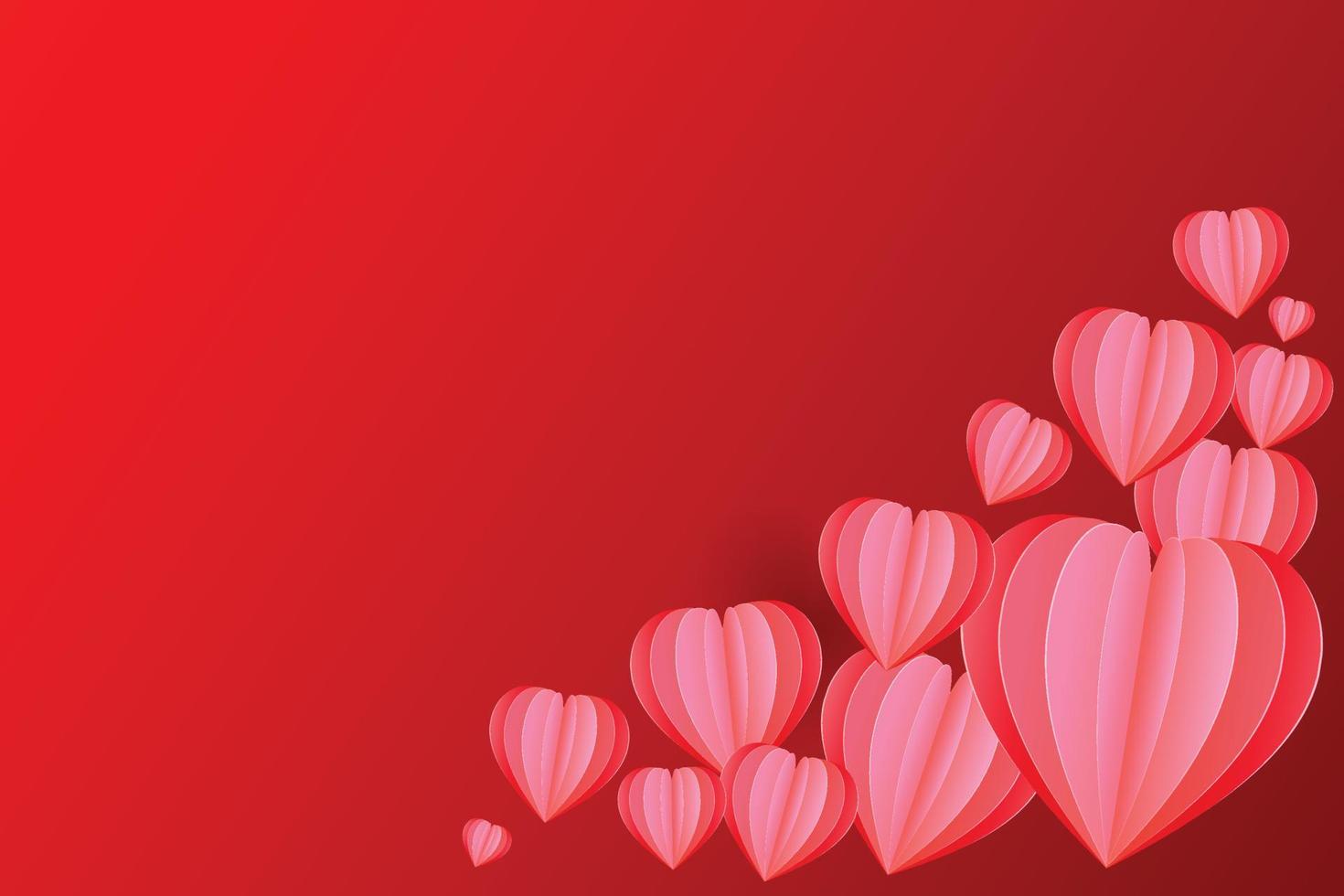 forma de coração vermelho de fundo de corte de papel, ilustração para dia dos namorados, dia das mães ou dia do amor, cartão de saudação vetorial. vetor