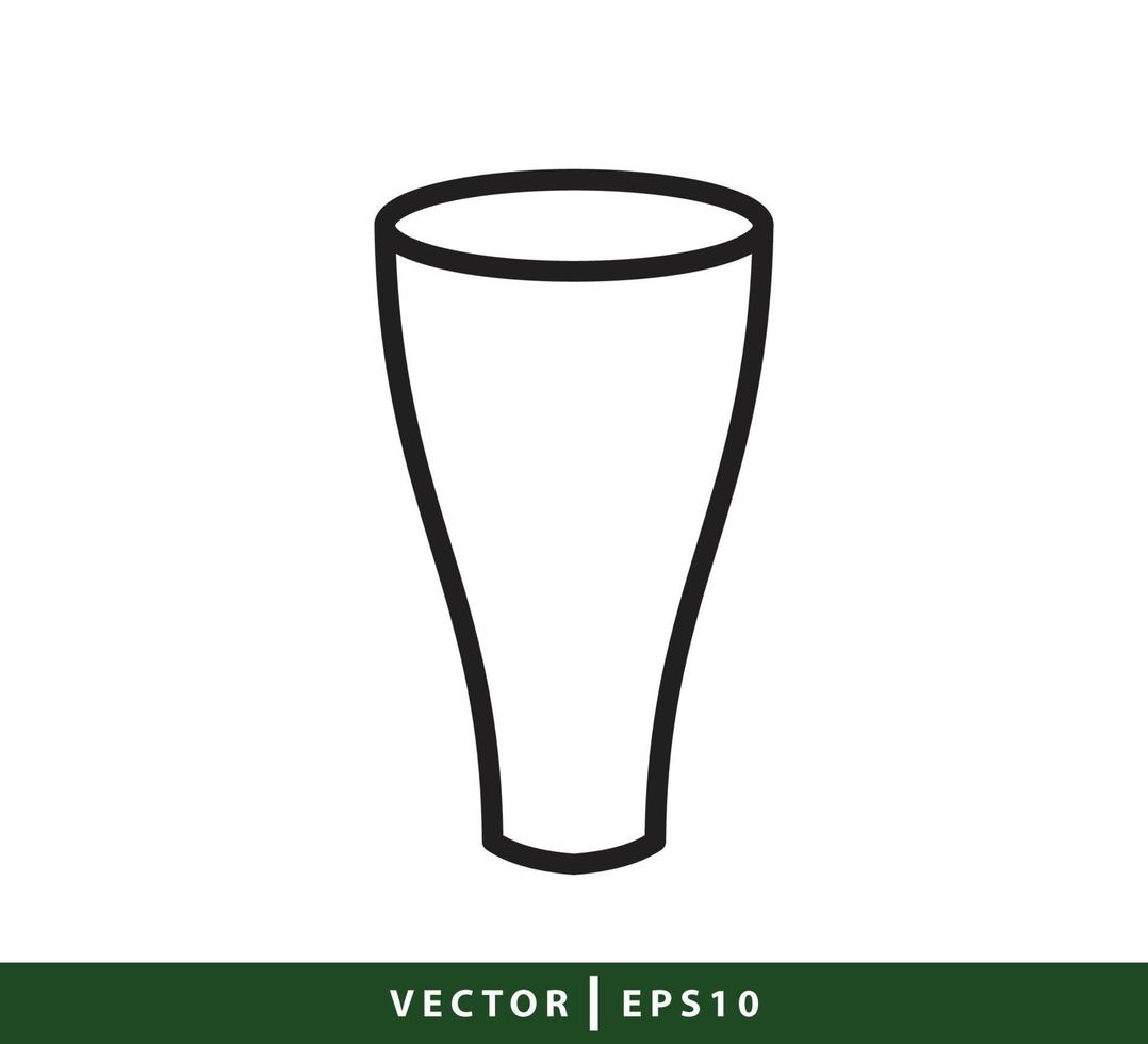 ilustração de design de logotipo de vetor de ícone de garrafa e vidro