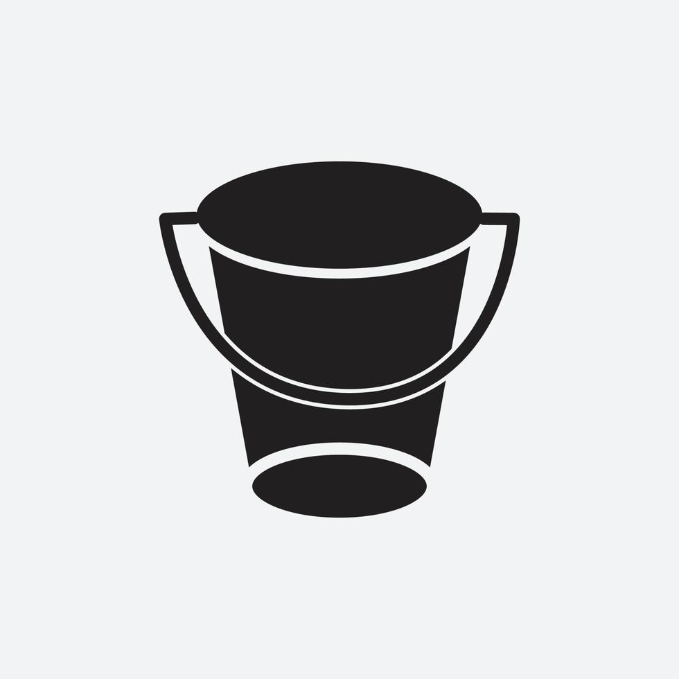 ilustração de design de logotipo de vetor de ícone de balde