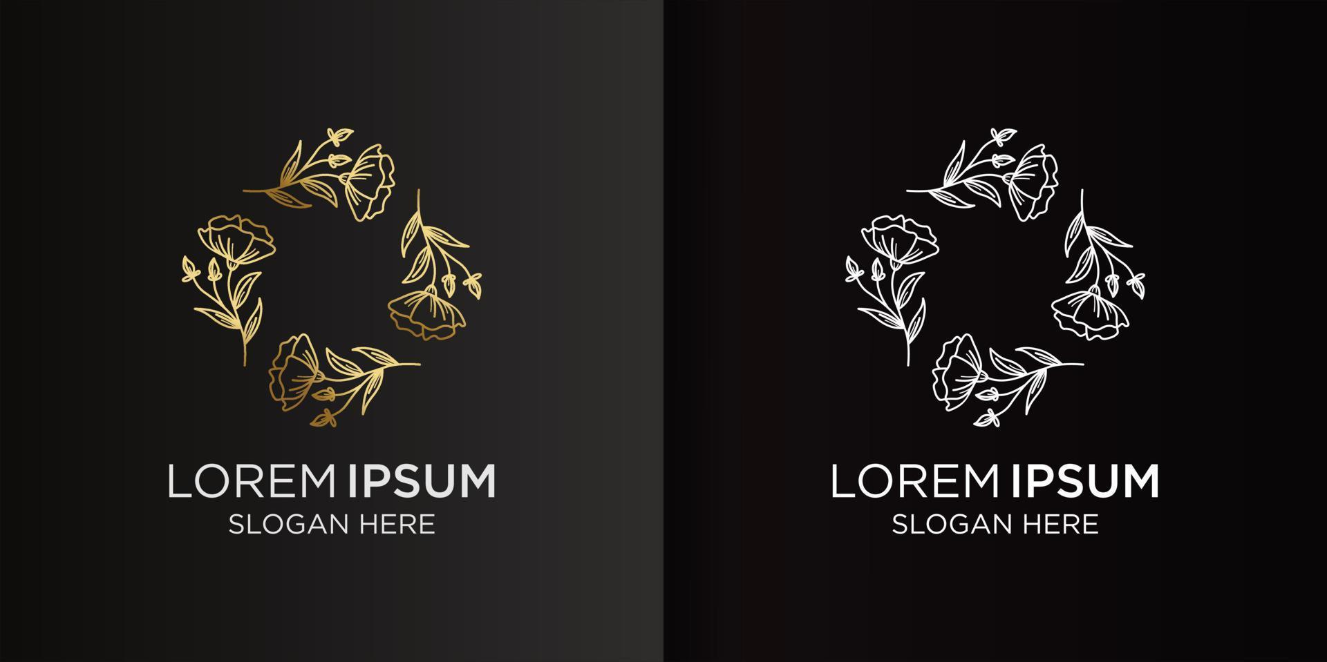 logotipo minimalista para flores decorativas vetor