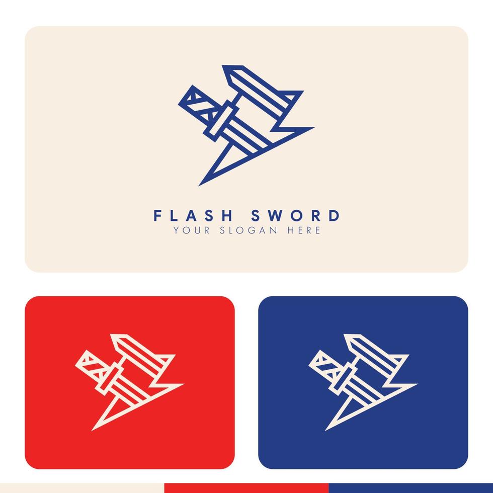 design de logotipo de tempestade de flash de espada minimalista simples vetor