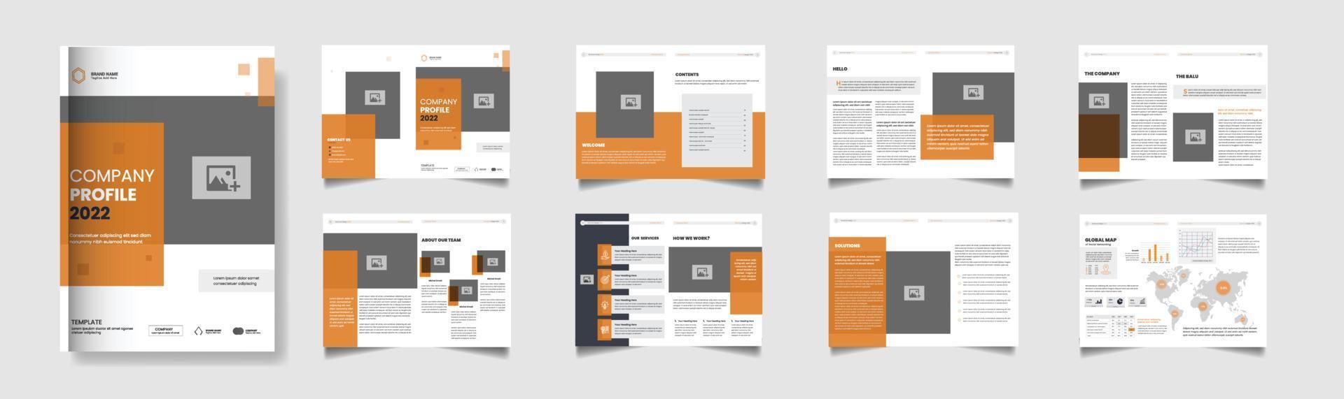design de modelo de brochura de várias páginas de perfil da empresa brochura de negócios criativos vetor