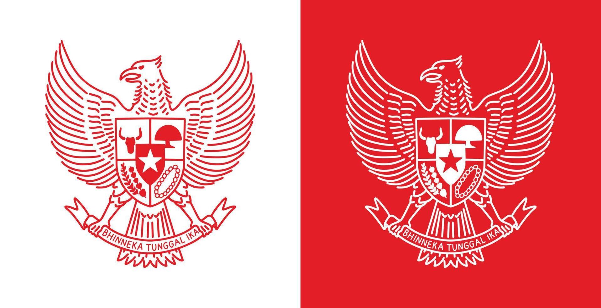 logotipo da garuda indonésia com estilo de arte de linha vetor