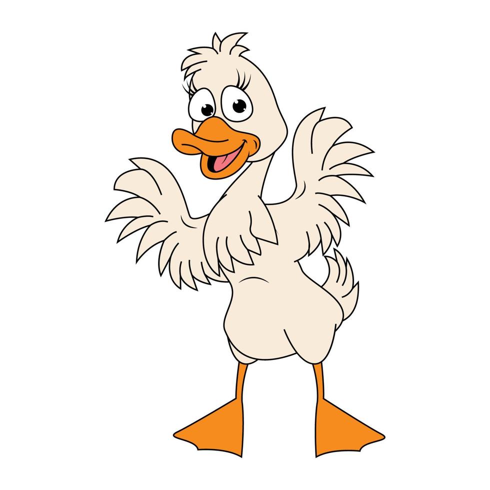 desenho de animal de pato fofo vetor