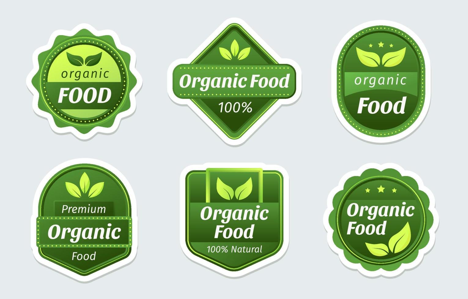 adesivos de comida orgânica vetor