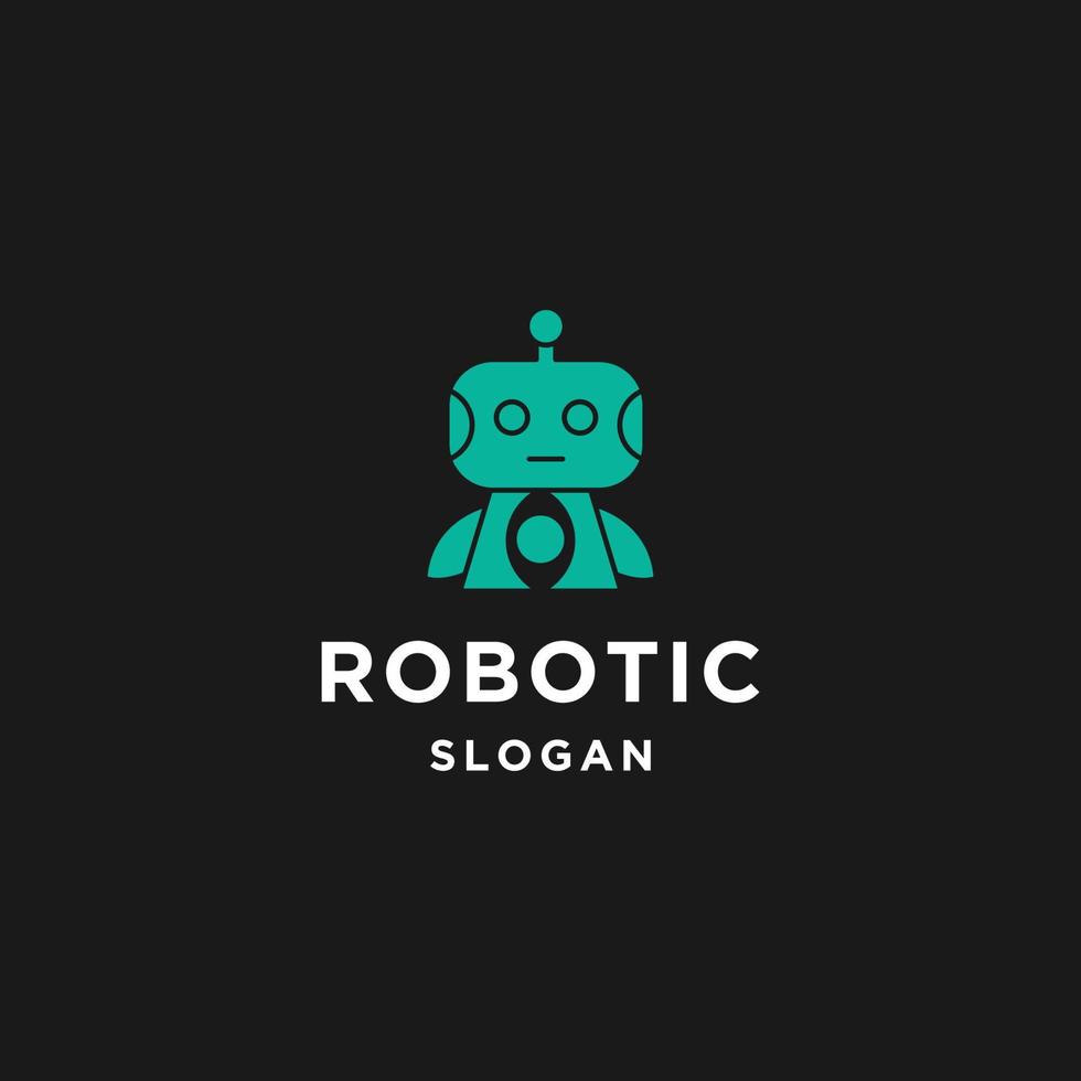 modelo de design plano de ícone de logotipo robótico vetor
