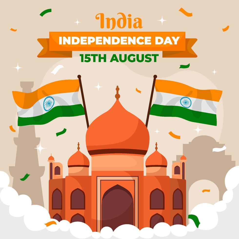 conceito de dia da independência da índia vetor