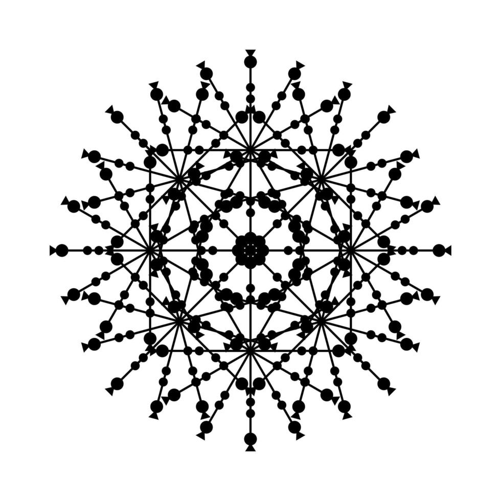 mandala círculo redondo ícone do símbolo do laço. modelo abstrato mandala oriental. ícone de elemento elegante de padrão arabesco de estilo ioga vetor