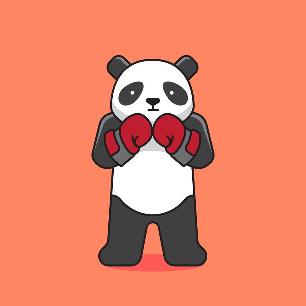 vetor de boxe panda fofo