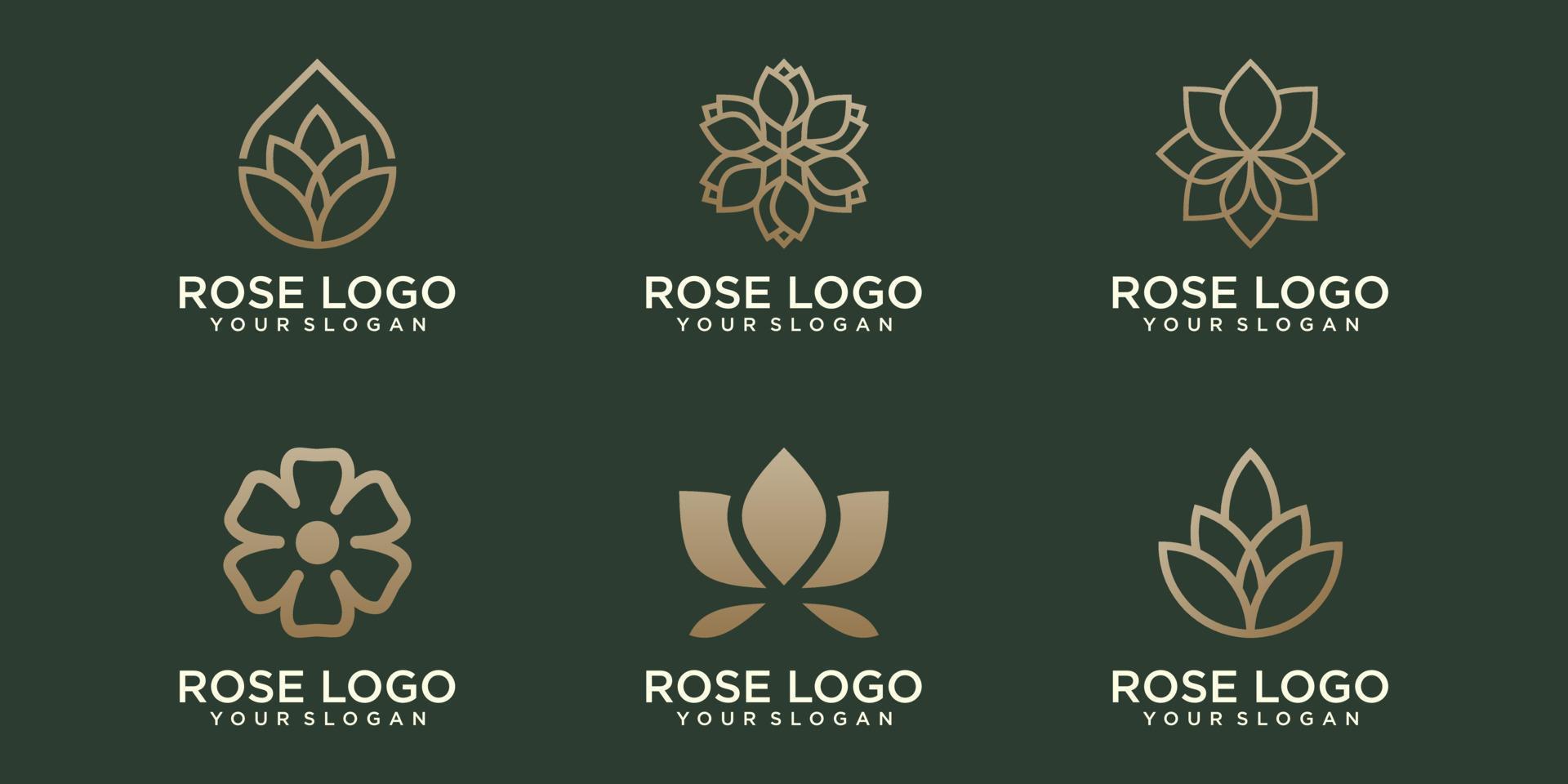 beleza flor de lótus logotipo e conjunto de ícones. vetor de modelo de design.