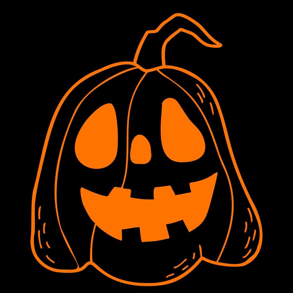 jaque de abóbora. lanterna de abóbora de halloween. ilustração vetorial. desenho de linha doodle desenhado à mão para decoração de férias, design e decoração, impressão. vetor