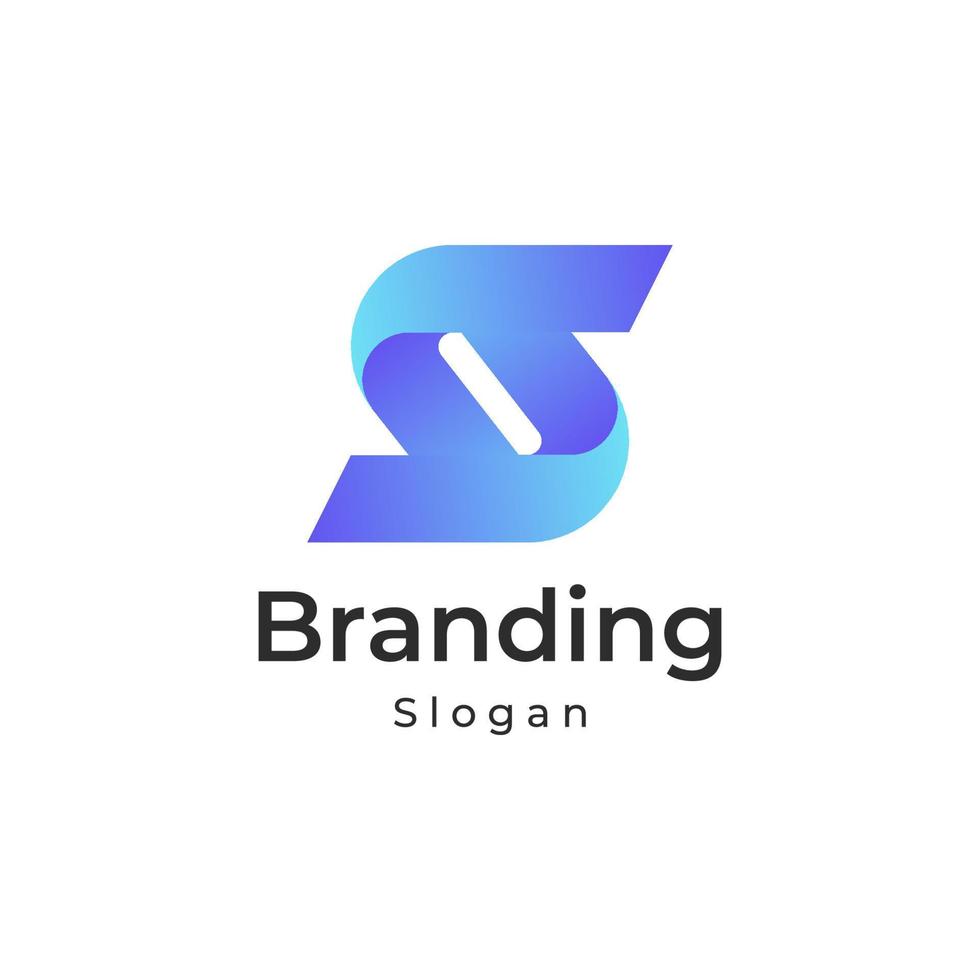 letra inicial s 3d logotipo colorido gradiente vetor