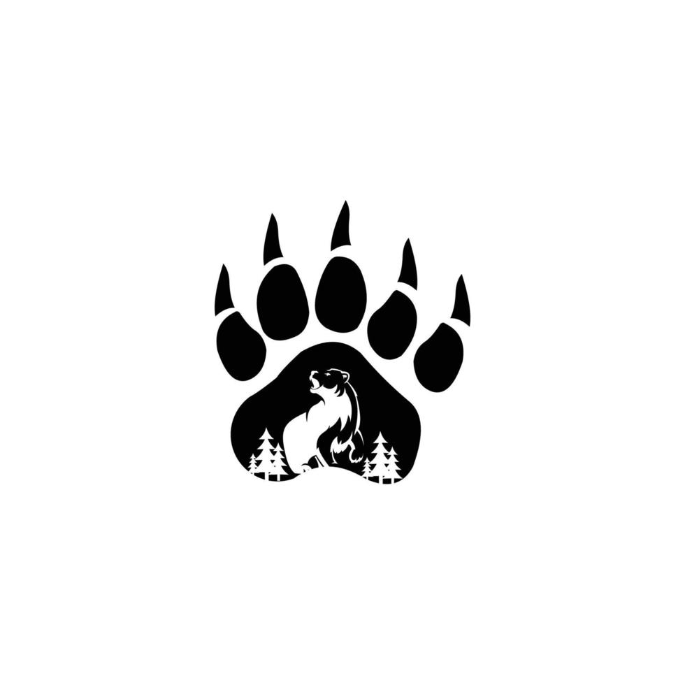 logotipo do urso. design de emblema em fundo branco vetor