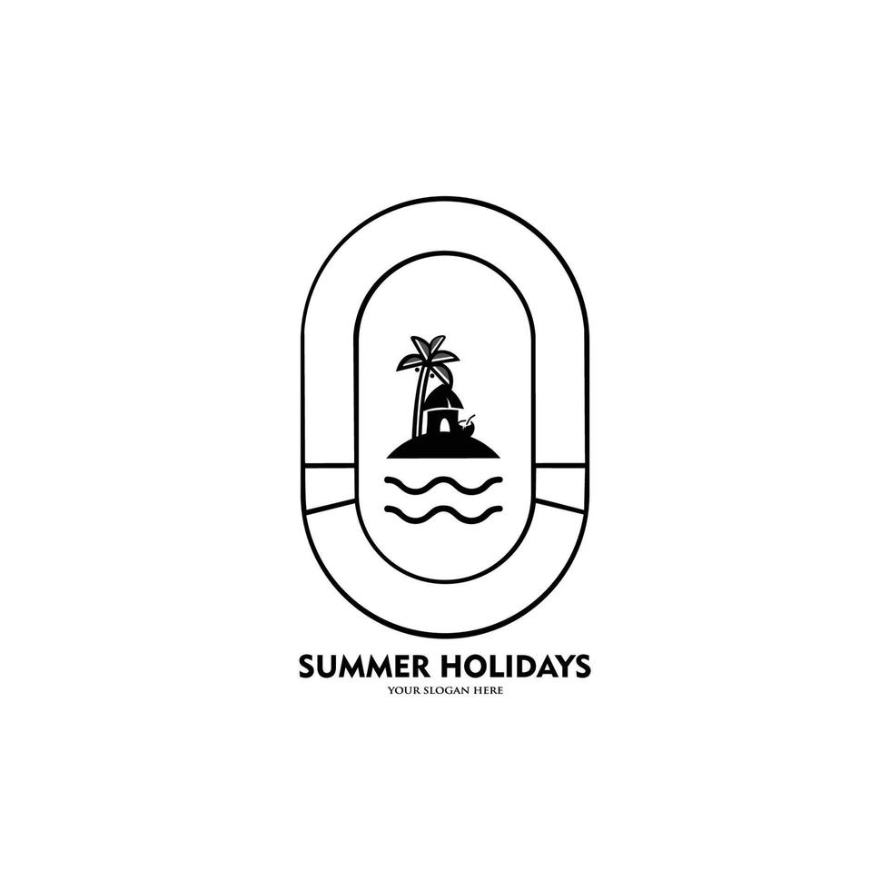 design de logotipo de verão. vocação de temporada, fim de semana, logotipo de férias. vetor