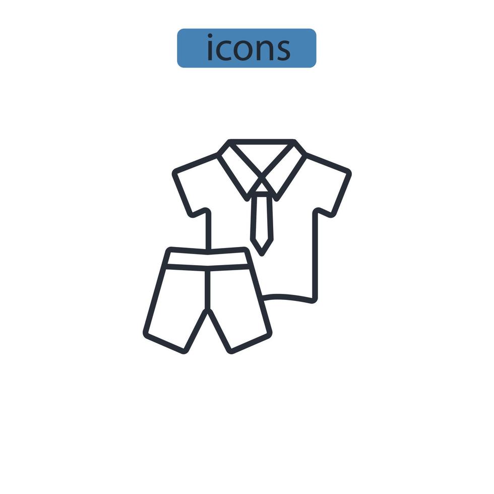 ícones de uniforme escolar simbolizam elementos vetoriais para infográfico web vetor