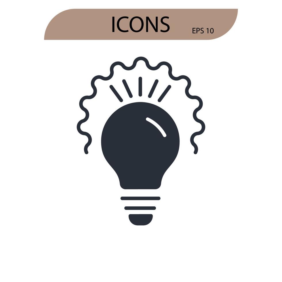 ícones de ideia simbolizam elementos vetoriais para infográfico web vetor
