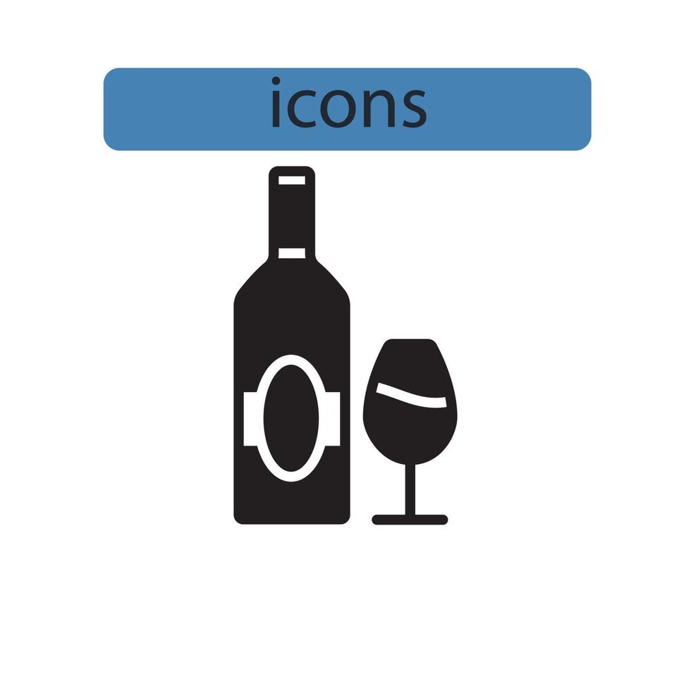 ícones de garrafa de vinho simbolizam elementos vetoriais para infográfico web vetor