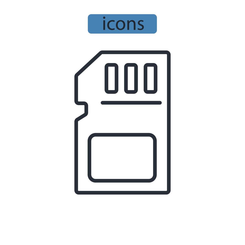 ícones de cartão de memória símbolo elementos vetoriais para web infográfico vetor