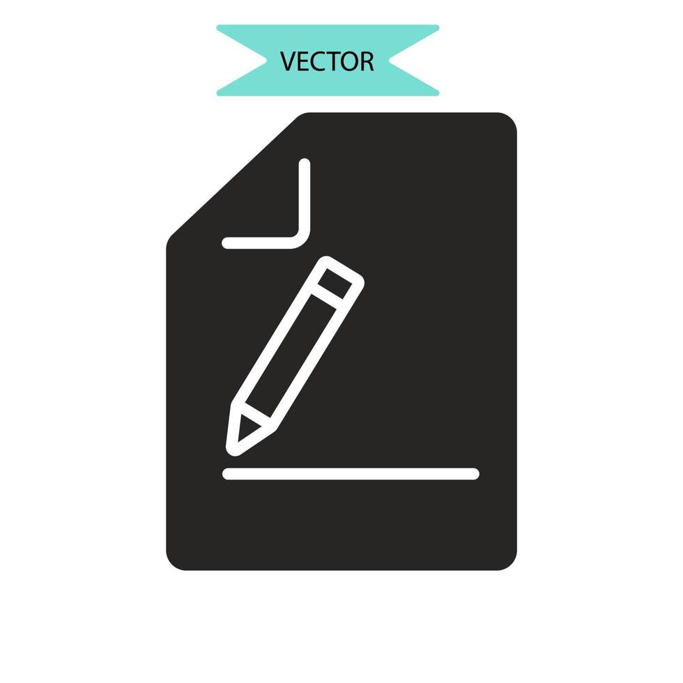 ícones de contrato símbolo elementos vetoriais para infográfico web vetor