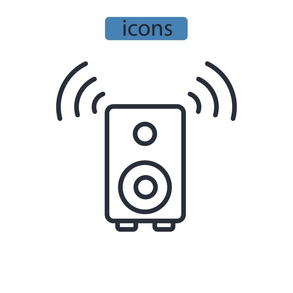 elementos do vetor de símbolo de ícones de subwoofer para web infográfico