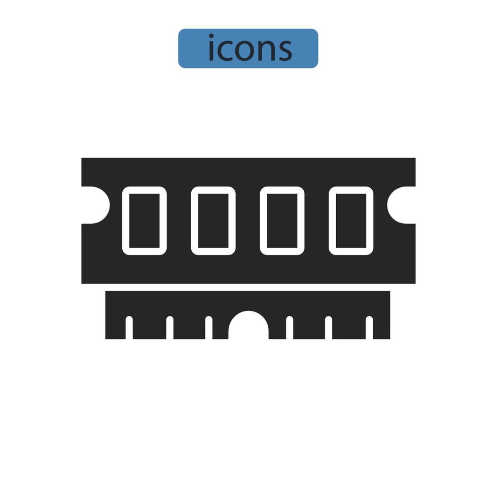 ícones de ram símbolo elementos vetoriais para infográfico web vetor