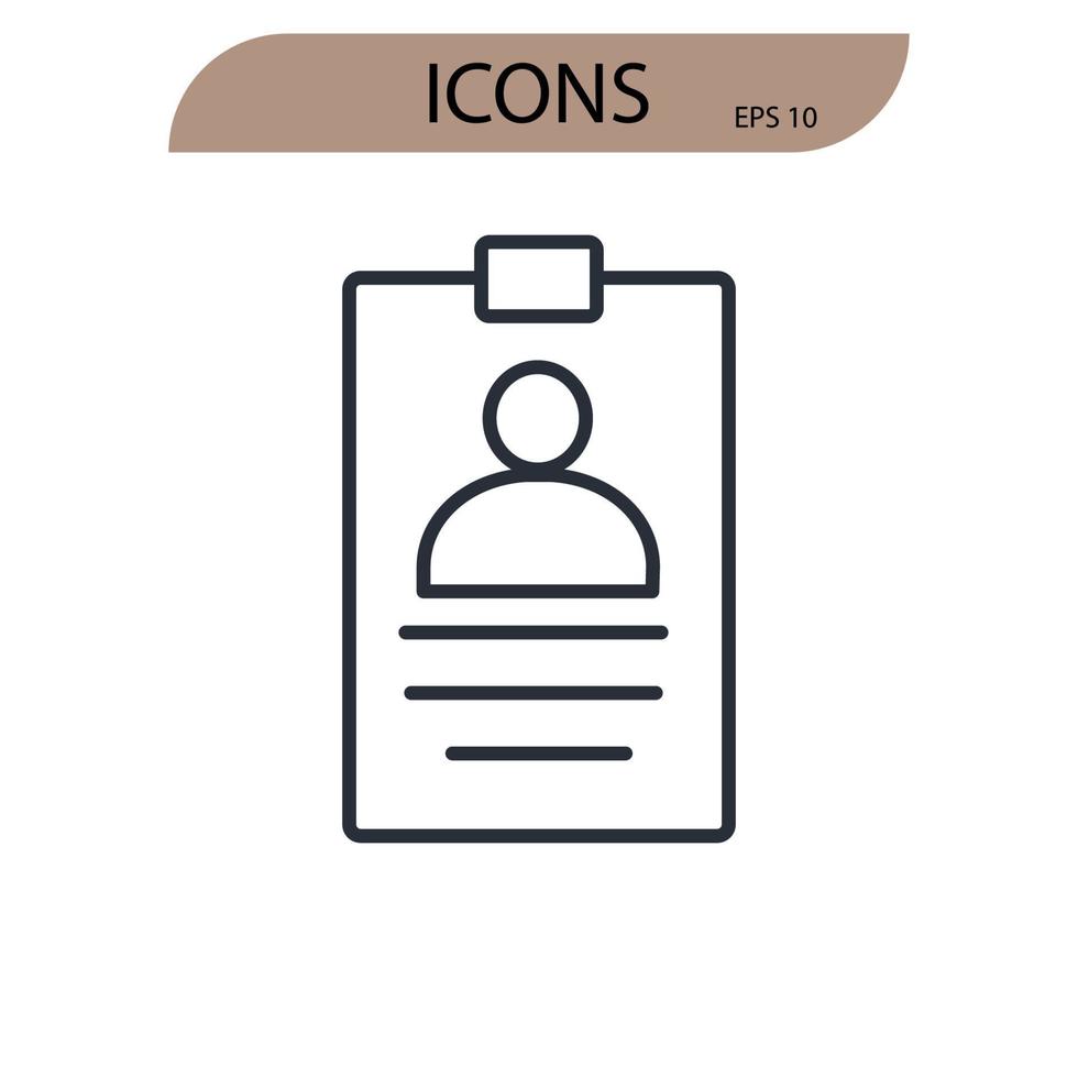 ícones de identidade de marca simbolizam elementos vetoriais para infográfico web vetor