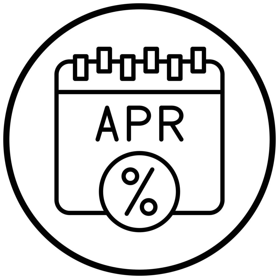 estilo de ícone de taxa percentual anual vetor