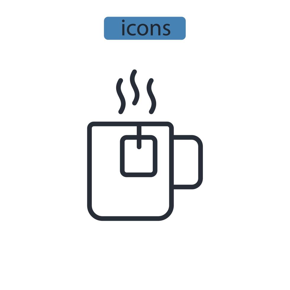 ícones de café da manhã simbolizam elementos vetoriais para infográfico web vetor