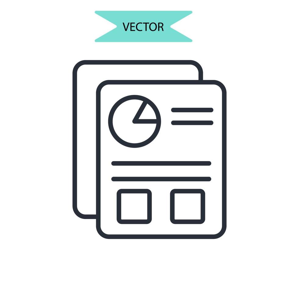 ícones de resumo executivo simbolizam elementos vetoriais para infográfico web vetor
