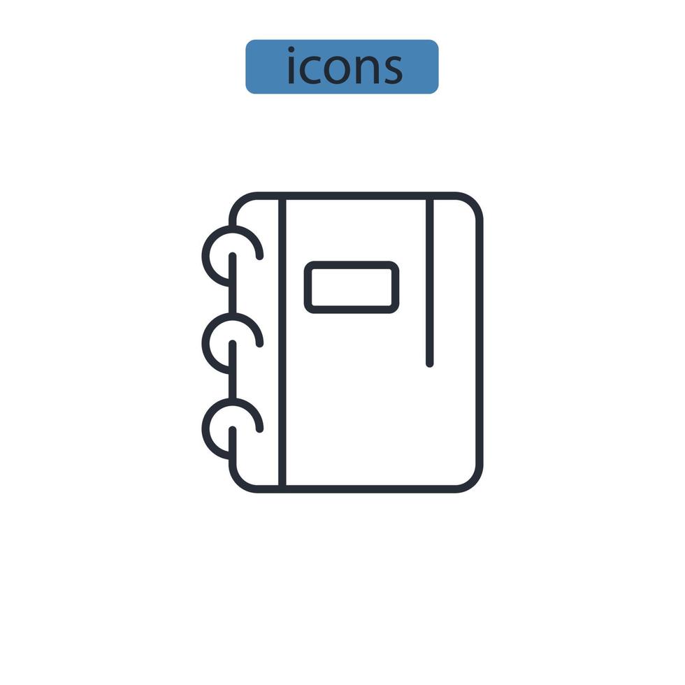 copiar elementos do vetor de símbolo de ícones de livro para web infográfico