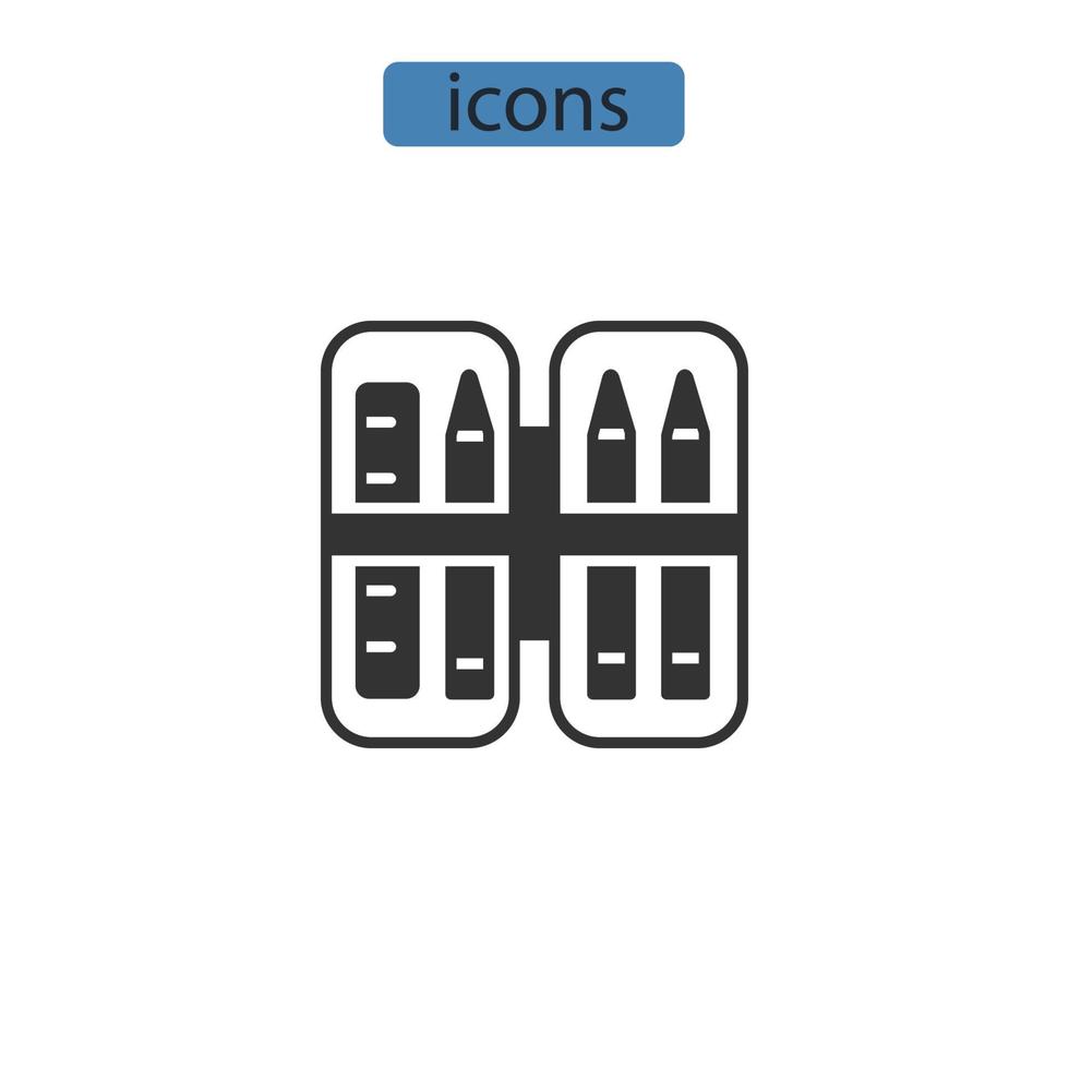 ícones de suporte de lápis símbolo elementos vetoriais para web infográfico vetor