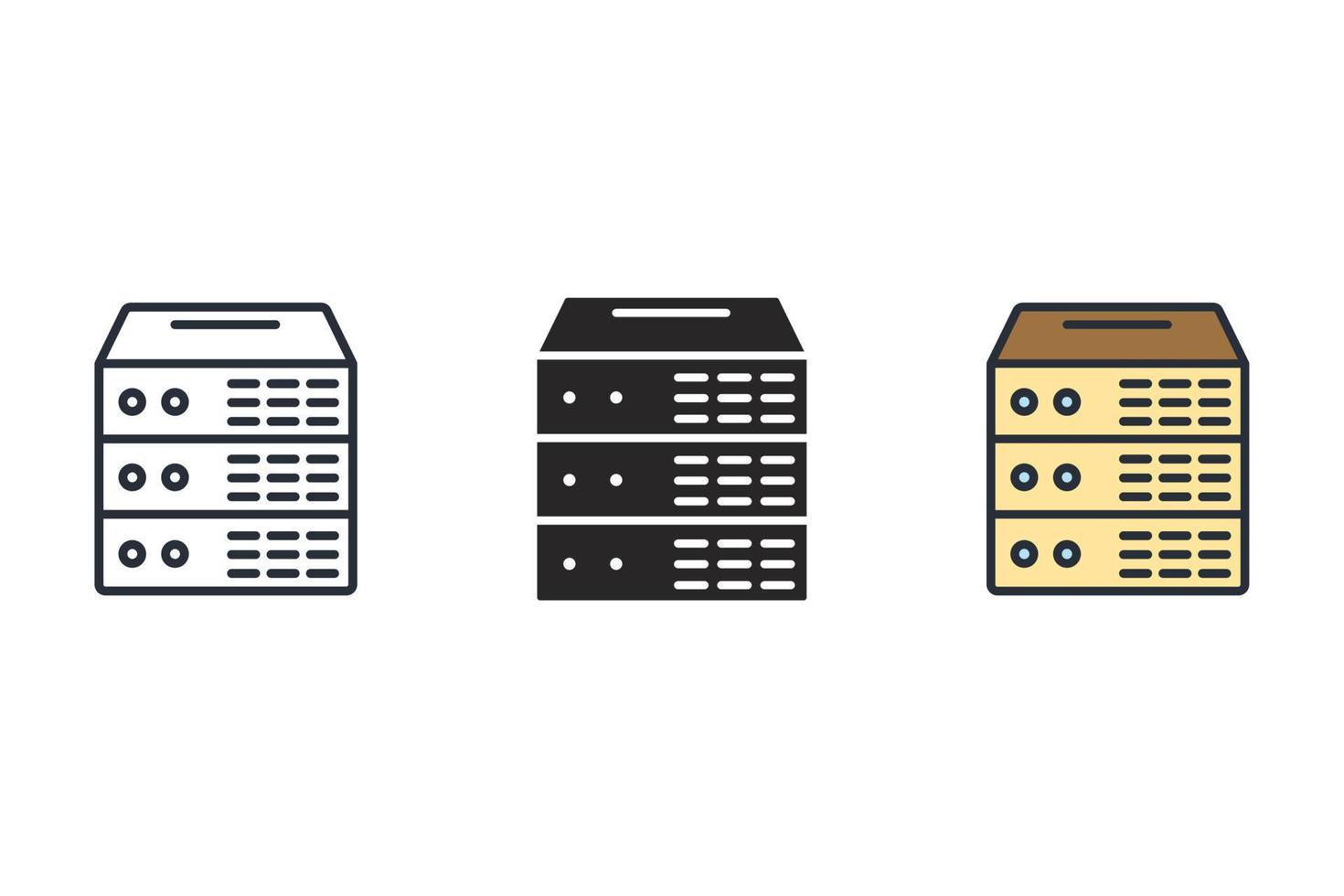 ícones do servidor símbolo elementos vetoriais para web infográfico vetor