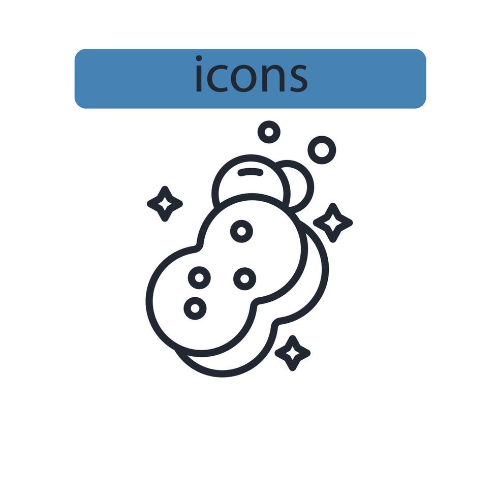 ícones de espuma simbolizam elementos vetoriais para infográfico web vetor