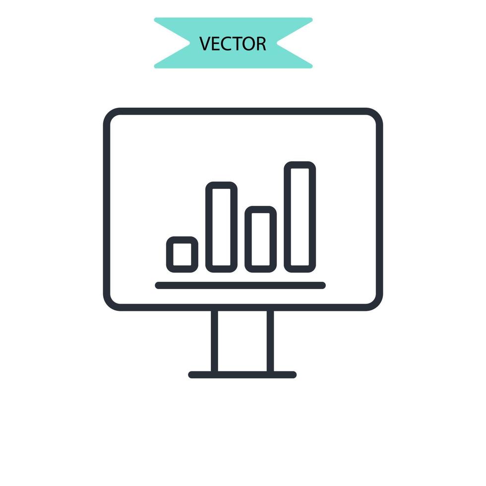 elementos de vetor de símbolo de ícones de análise de ambiente para web infográfico