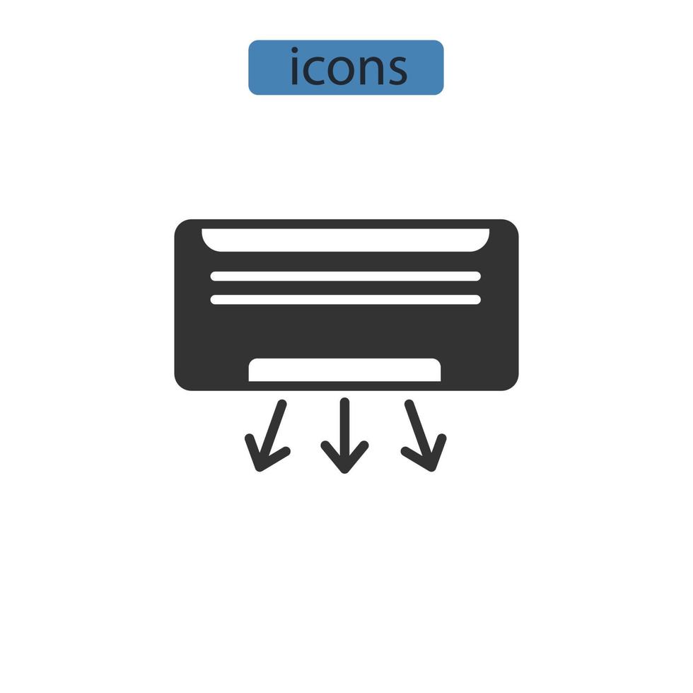 ícones de ar condicionado simbolizam elementos vetoriais para infográfico web vetor