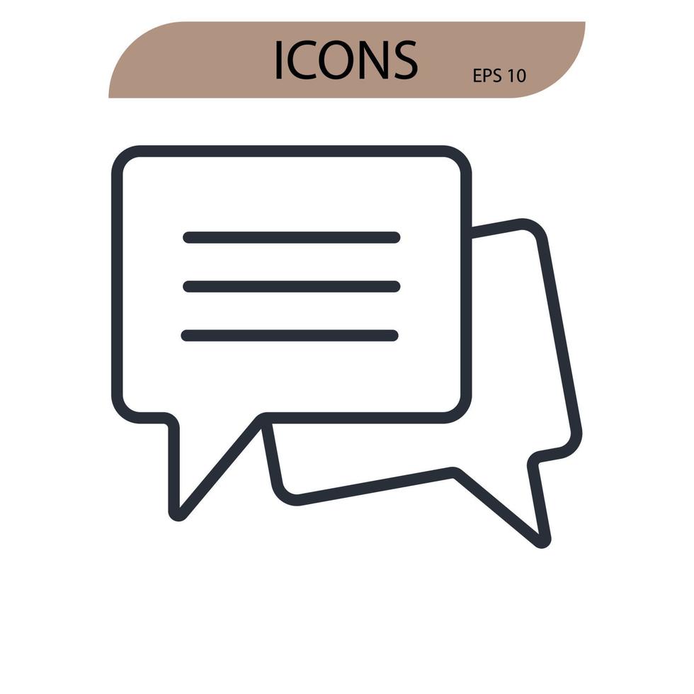 ícones de mensagem símbolo elementos vetoriais para infográfico web vetor