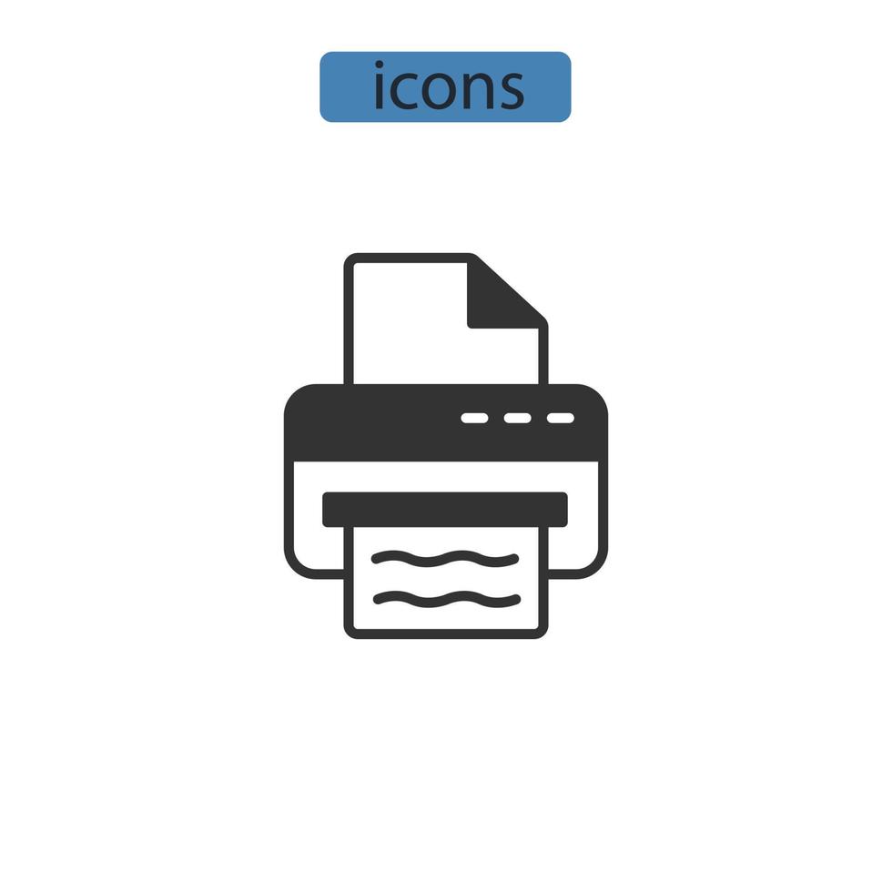 ícones de impressora simbolizam elementos vetoriais para web infográfico vetor