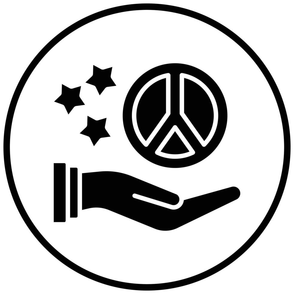 estilo de ícone de paz vetor