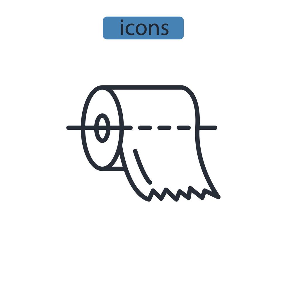 ícones de papel higiênico símbolo elementos vetoriais para web infográfico vetor
