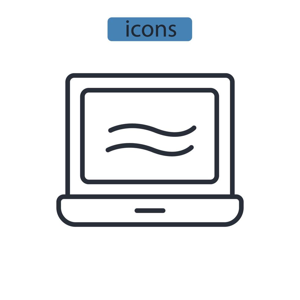 ícones de laptop simbolizam elementos vetoriais para web infográfico vetor