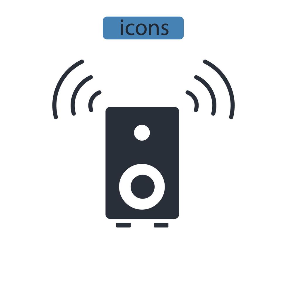 elementos do vetor de símbolo de ícones de subwoofer para web infográfico