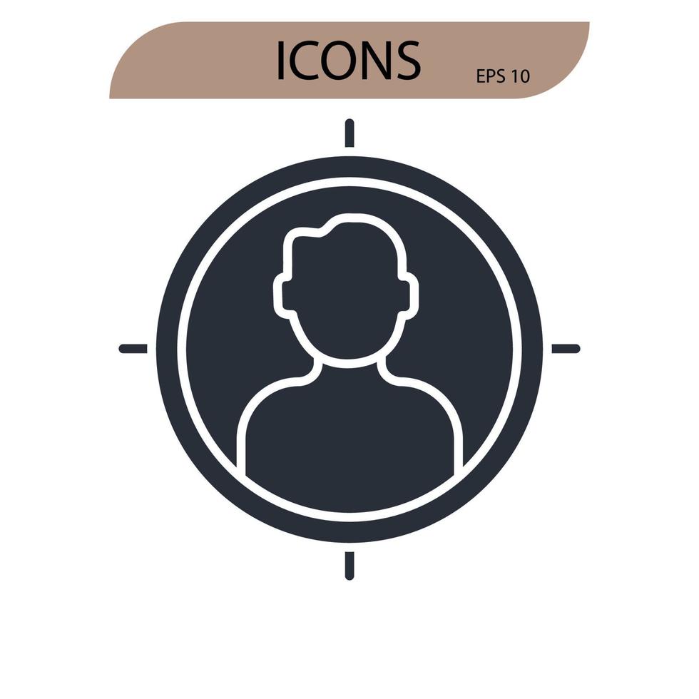 ícones de personalidade simbolizam elementos vetoriais para infográfico web vetor