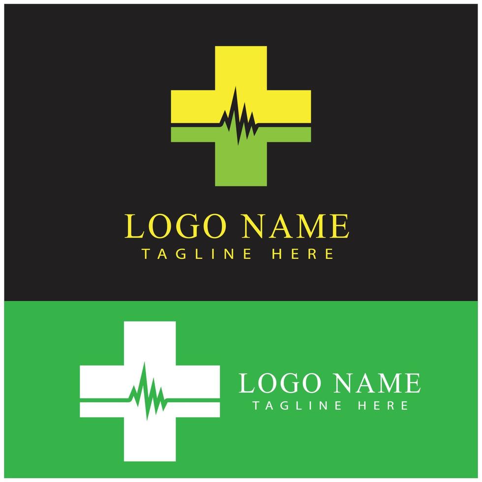 design de vetor de modelo de logotipo de ilustração cruzada médica