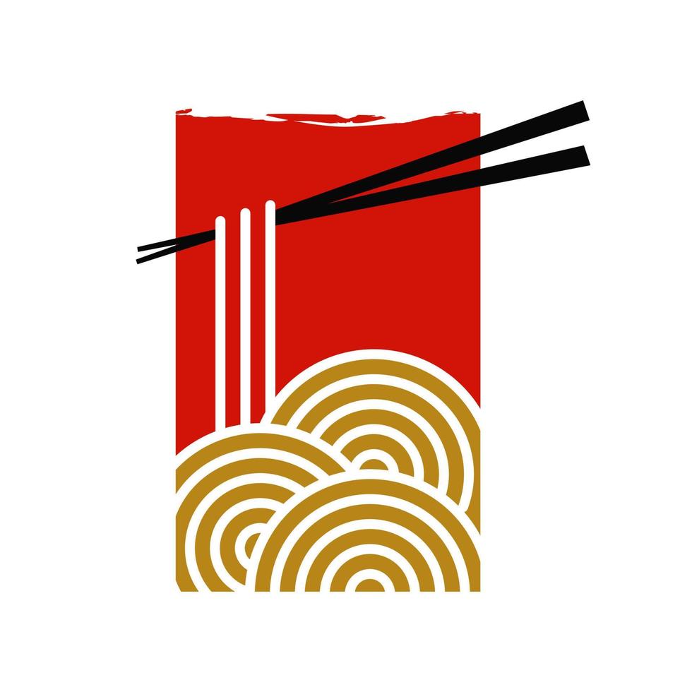 logotipo de macarrão quadrado vetor