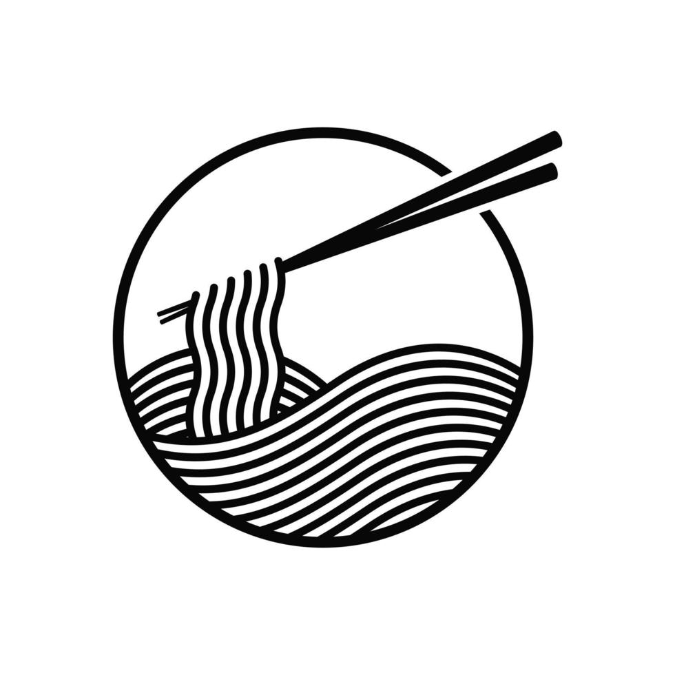 logotipo de macarrão preto vetor