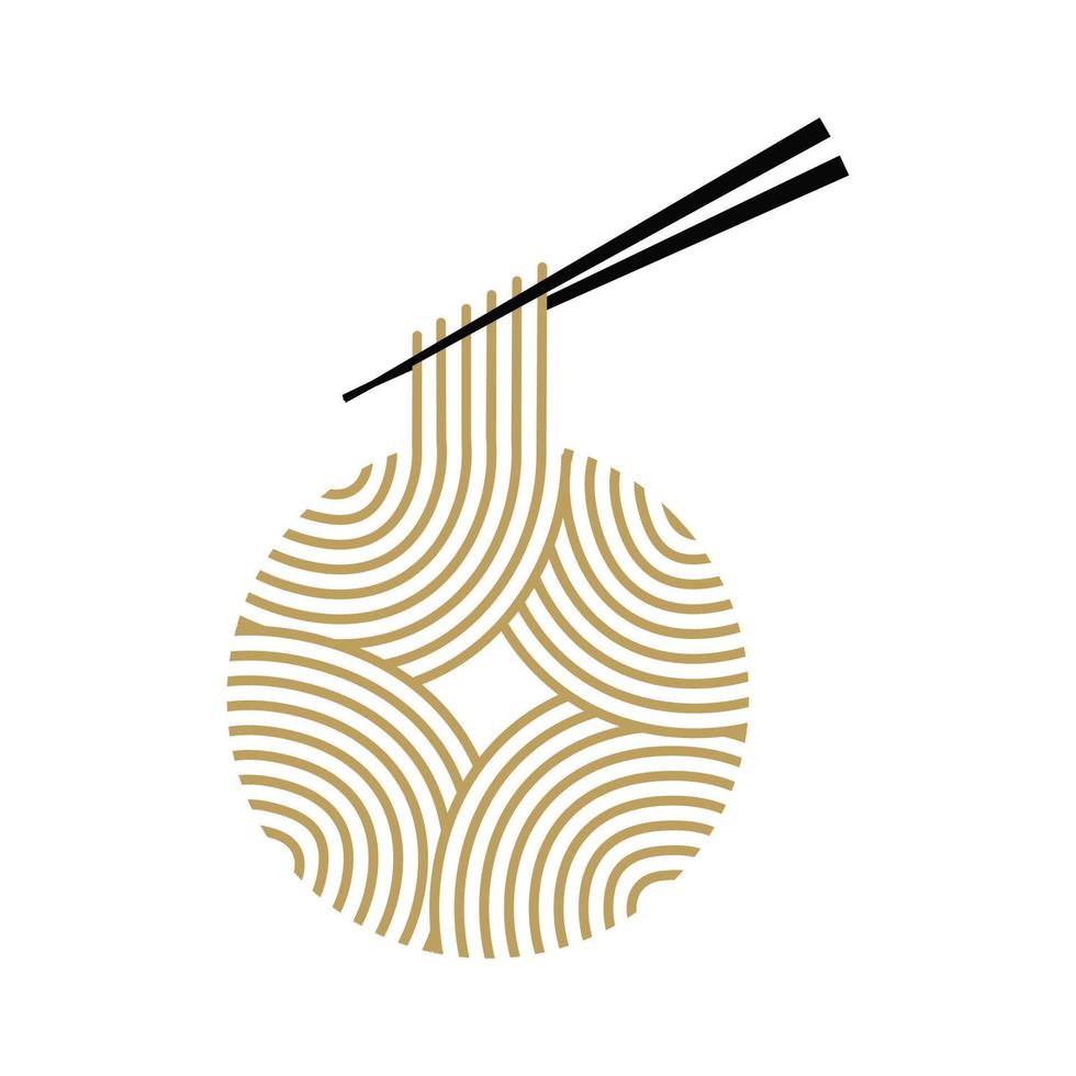 logotipo de macarrão dourado vetor