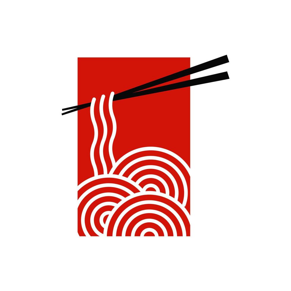 logotipo de macarrão quadrado vetor