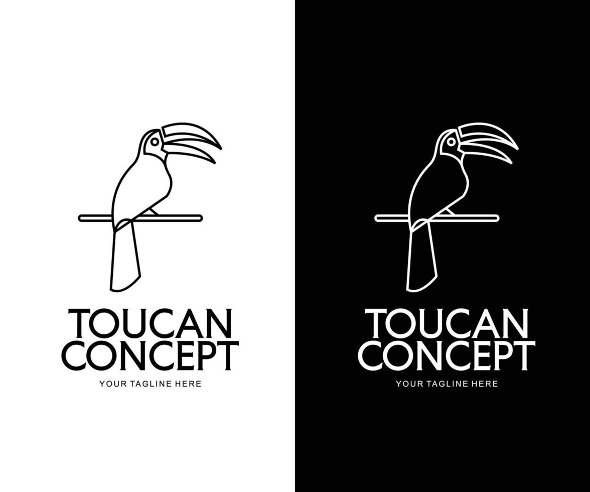 logotipo de linha minimalista de tucano vetor