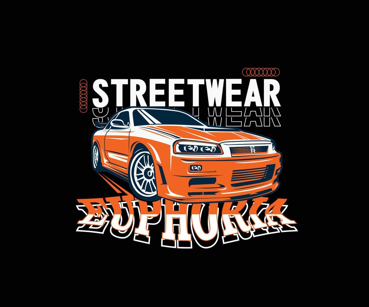 design gráfico estético de pôster retrô para camiseta street wear e estilo urbano vetor