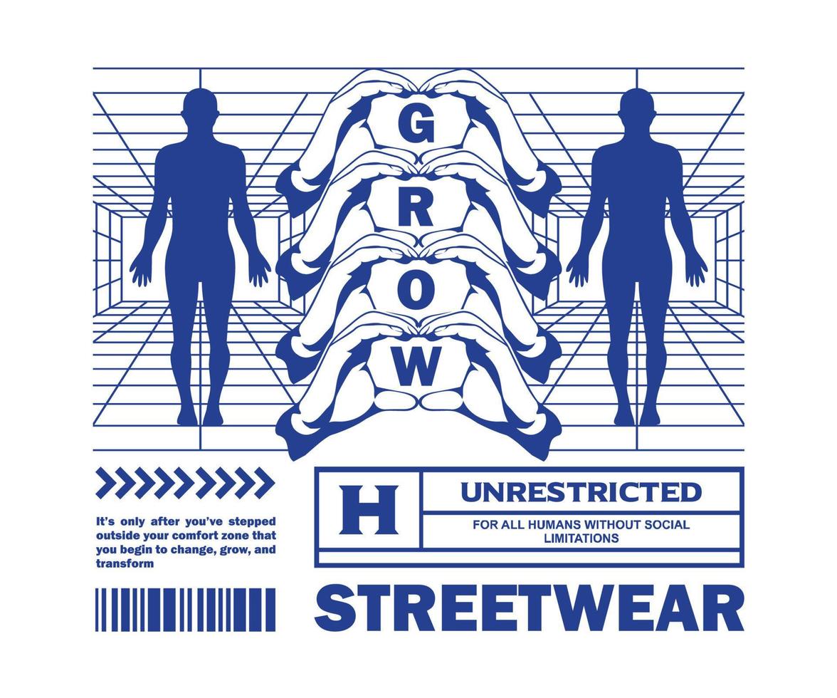 design de camiseta de impressão de tela futurista, gráfico vetorial, pôster tipográfico ou camisetas street wear e estilo urbano vetor